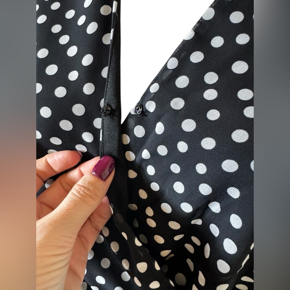 NWT Brixon Ivy Wesley Polka Dot Print Dress, Black and White, Size Medium - Picture 9 of 13